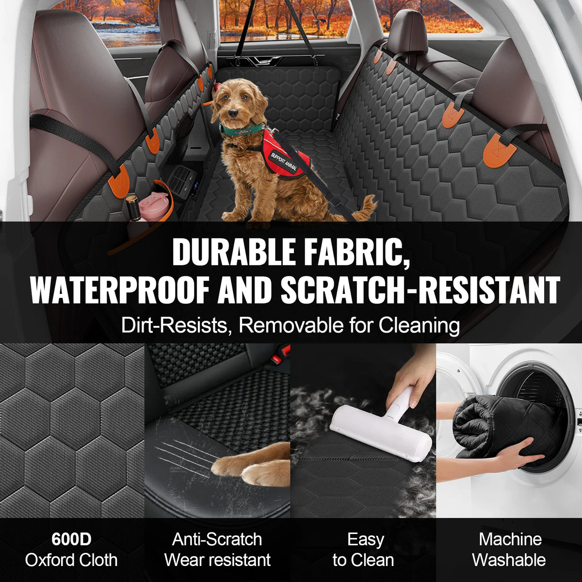 SucceBuy 350Lbs Dog Back Seat Extender With Mesh Window