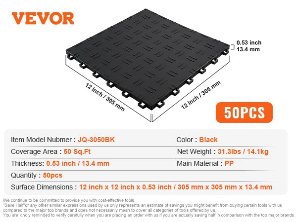 SucceBuy Interlocking Garage Tiles Non-Slip Floor Covering