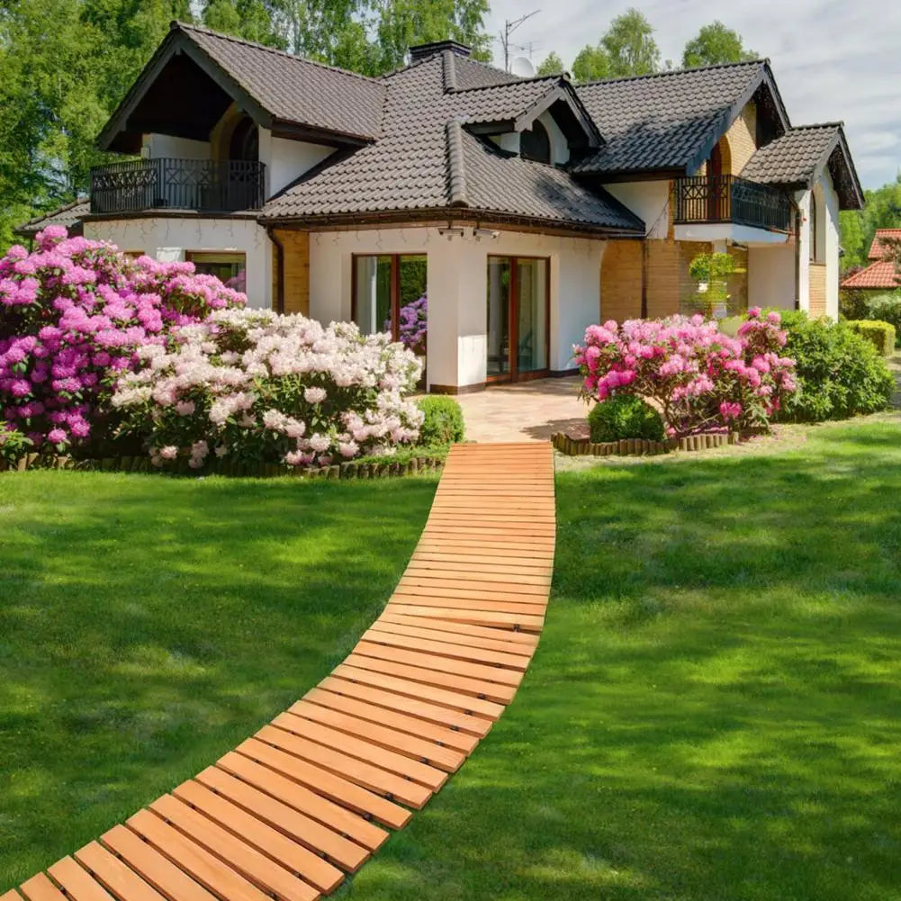 Wooden Garden Pathway Roll Outdoor Walkway Mat Patio