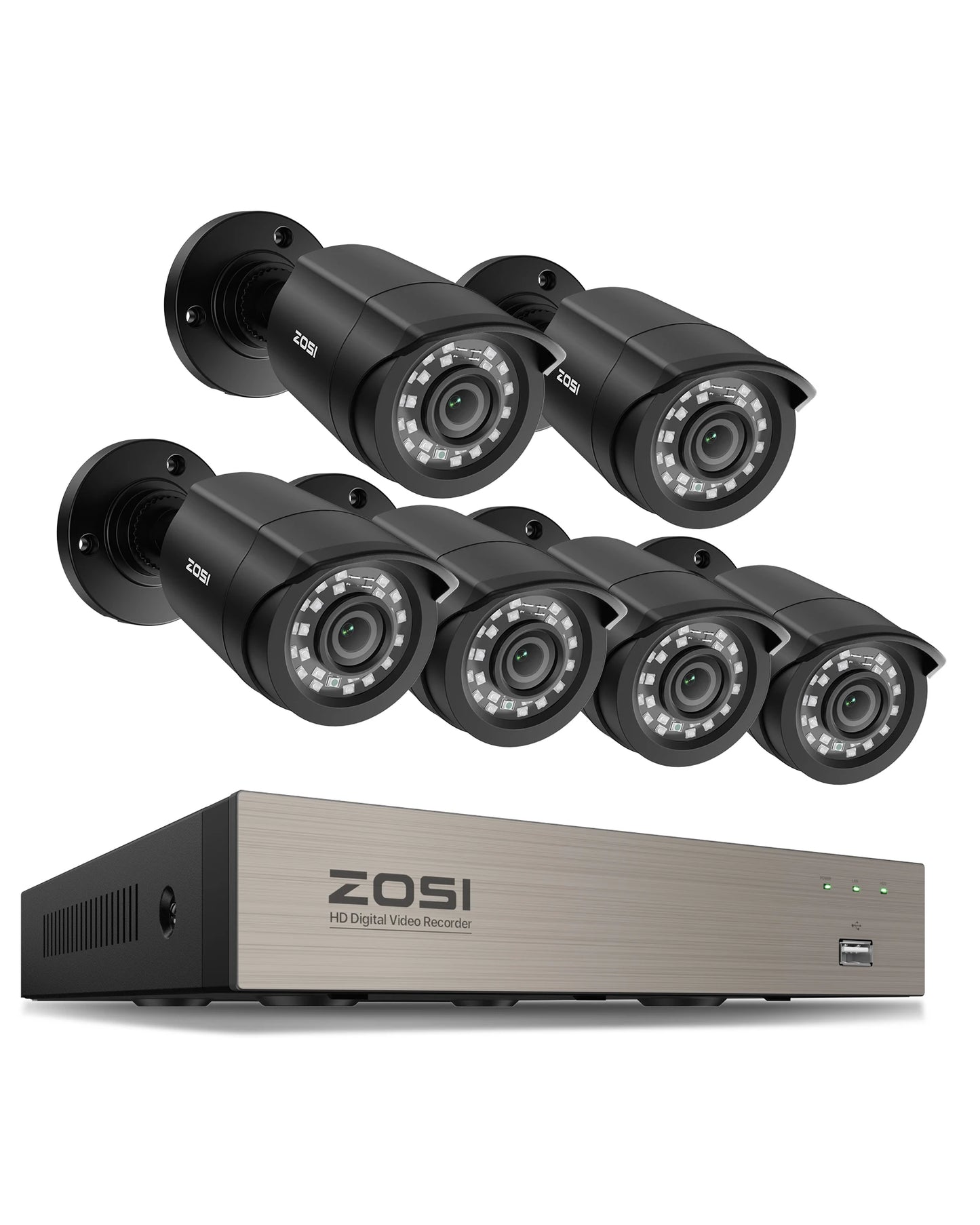 Zosi 8Ch 1080P Cctv System With 2Mp Wired Camera Surveillance Kit