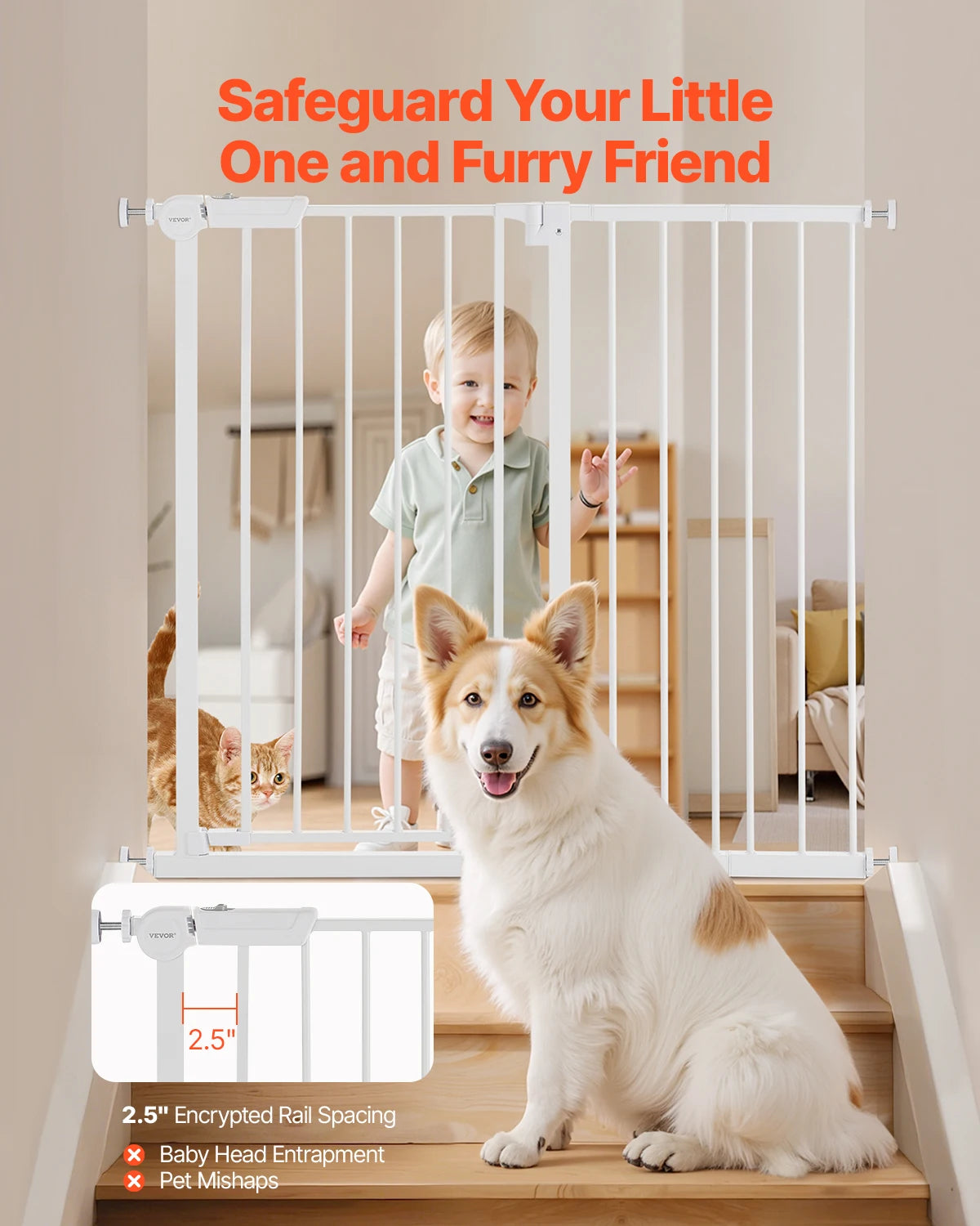 SucceBuy Pressure Mount Baby And Dog Gate