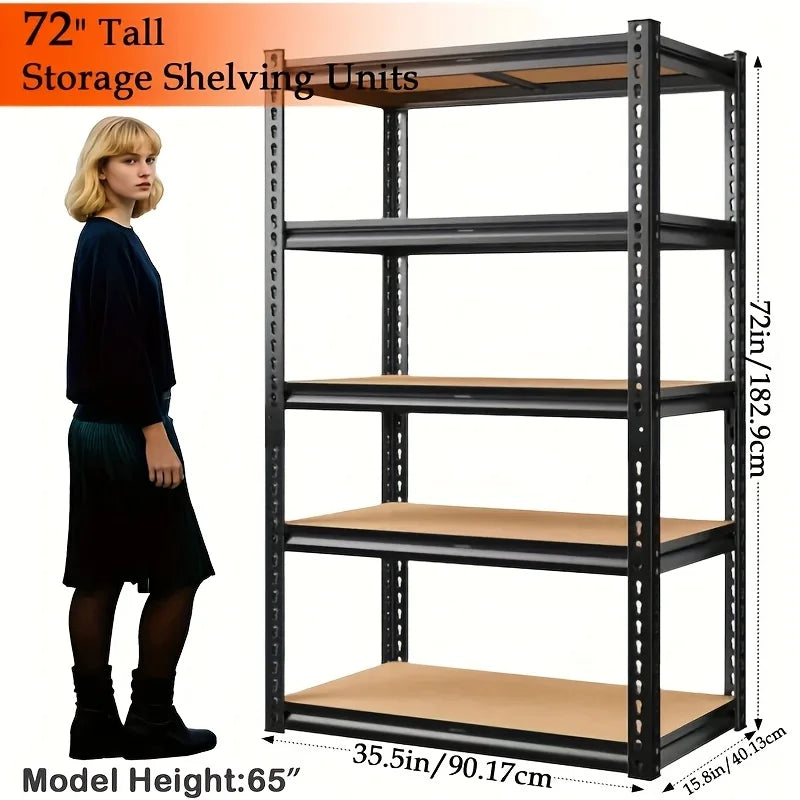 Heavy Duty Metal Garage Storage Rack 5 Tier Shelving