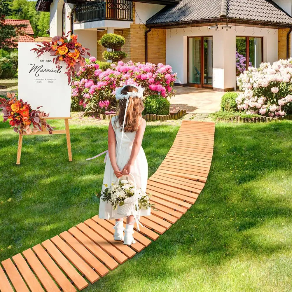 Wooden Garden Pathway Roll Outdoor Walkway Mat Patio