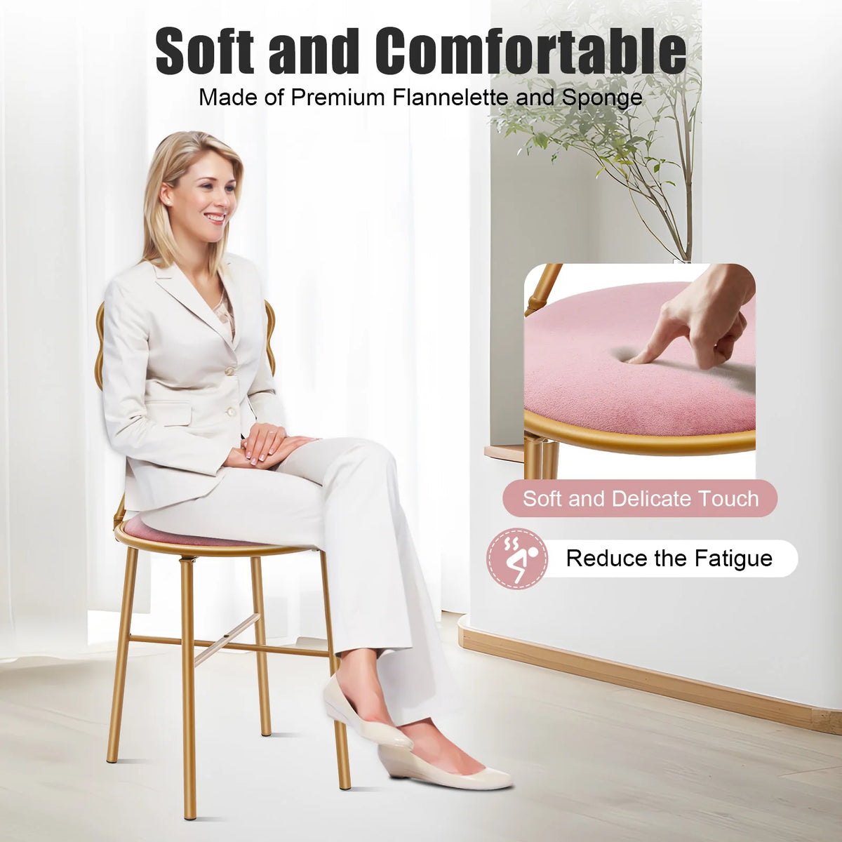 Bymaocar Butterfly Backrest Vanity Makeup Dining Chair