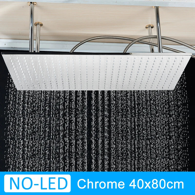 Shinesia 16 Inch Square LED Rainfall Shower Head