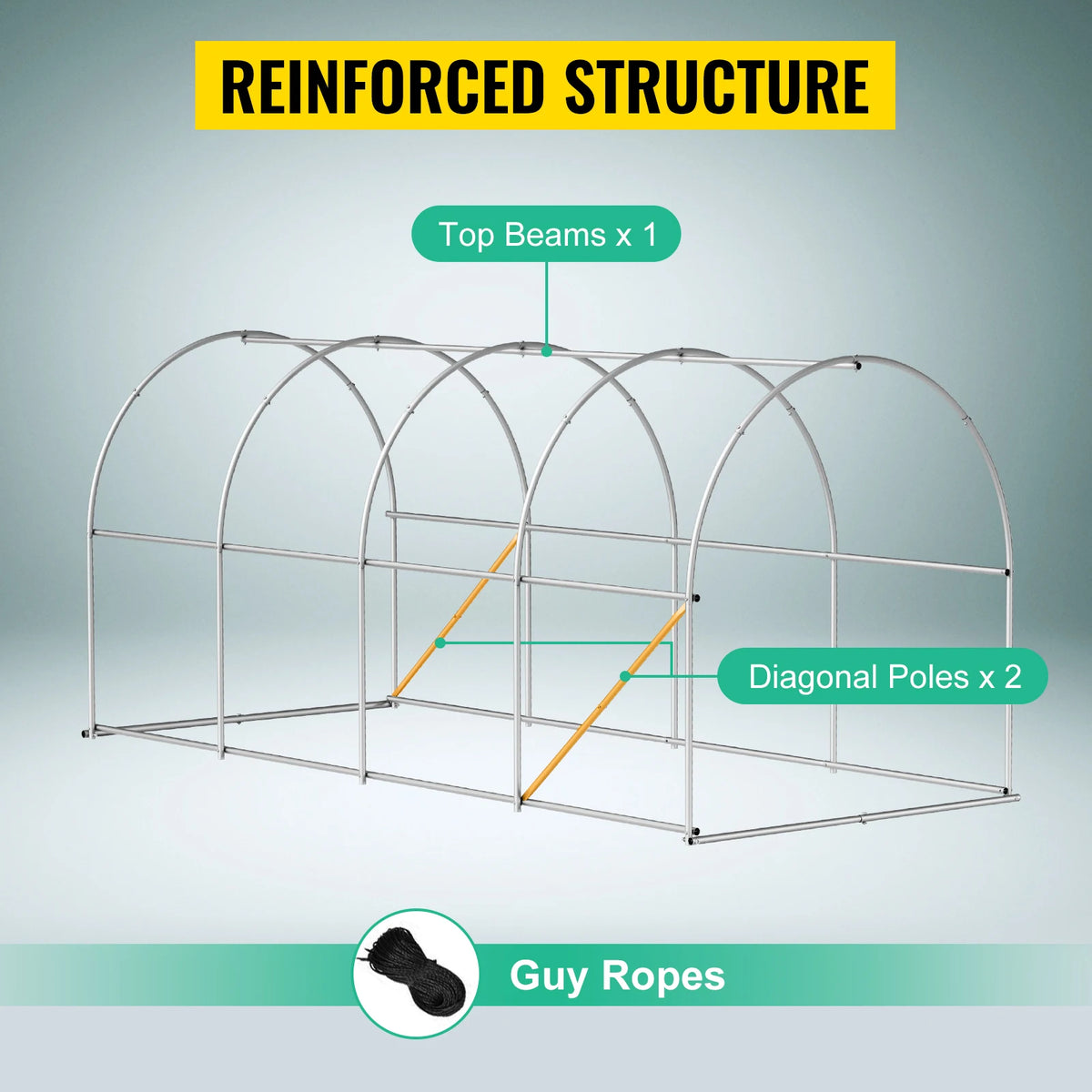 SucceBuy Walk In Tunnel Greenhouse Galvanized Frame Waterproof Cover