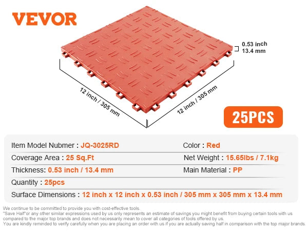SucceBuy Interlocking Garage Tiles Non-Slip Floor Covering